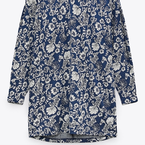 ZARA Jacquard Long-sleeved Dress - Picture 3 of 5